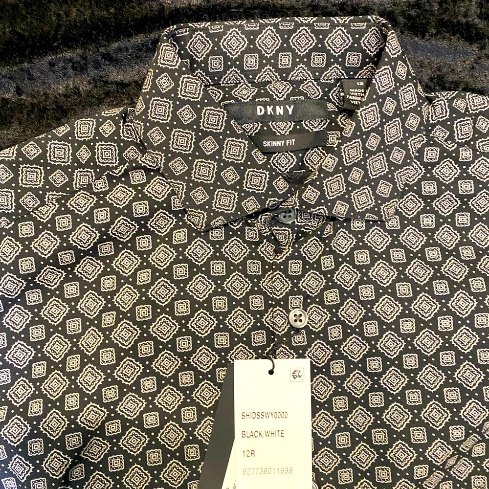 DKNY - Black Print Long Sleeve Shirt
